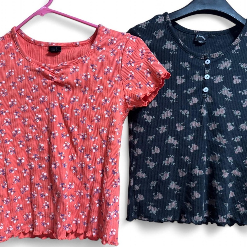 Two Floral Girls T-Shirts